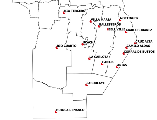 Mapa Cordoba